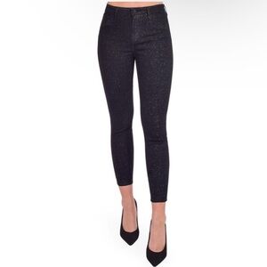 EUC L’AGENCE Margot cropped glittered high-rise black jeans 28/8 Retail $282
